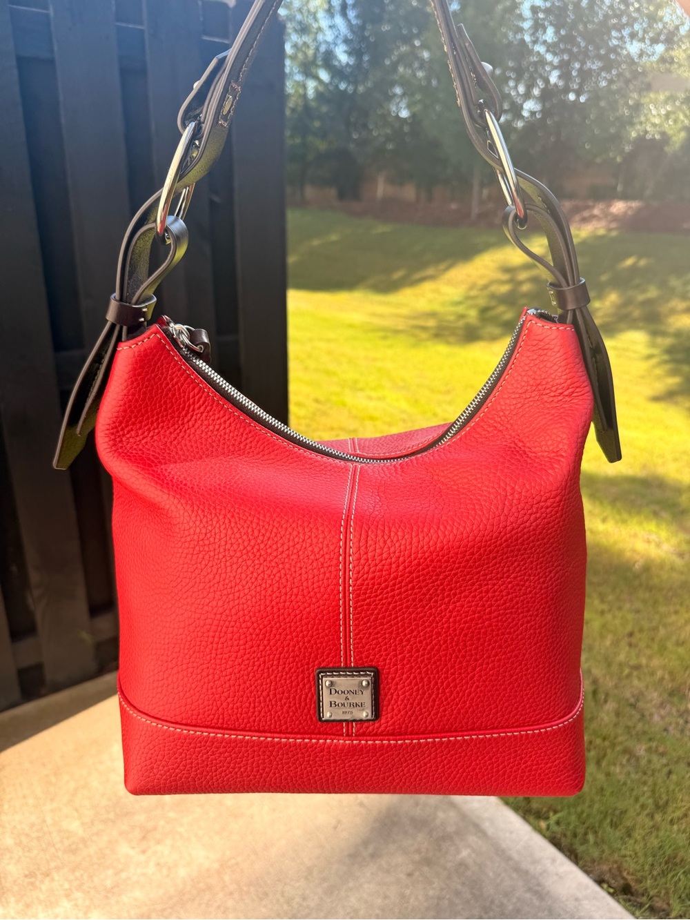 Like new Dooney & Bourke Red Pebble Leather Hobo Bag